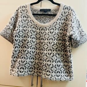 French Connection Angora Blend Knit Sweater Geometric Pattern Size M